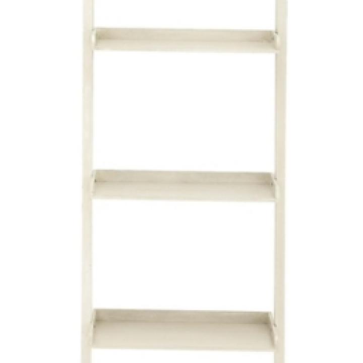 White Wooden Leaning Shelf