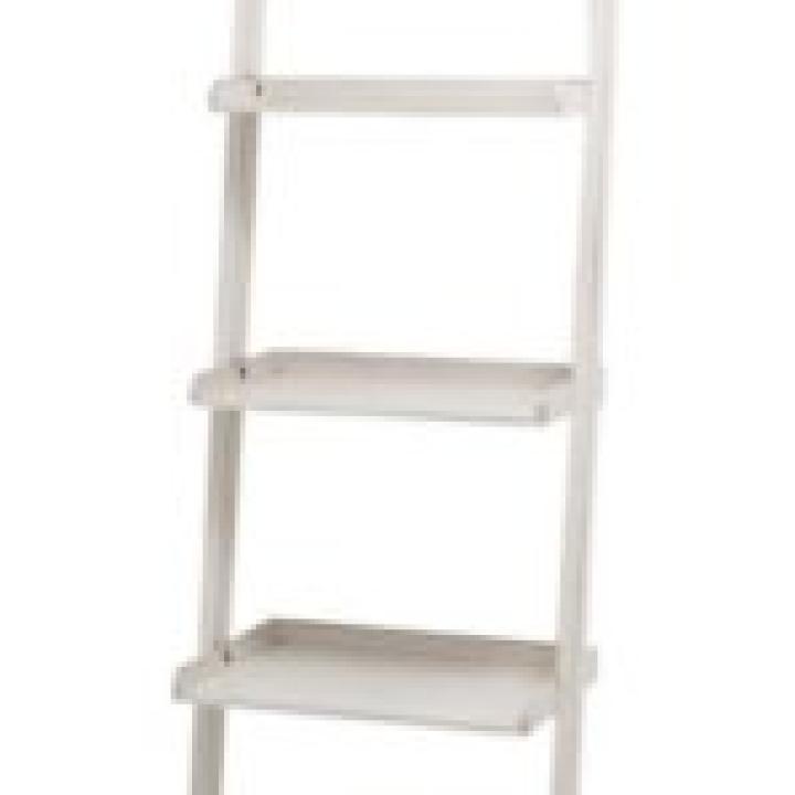 White Wooden Leaning Shelf