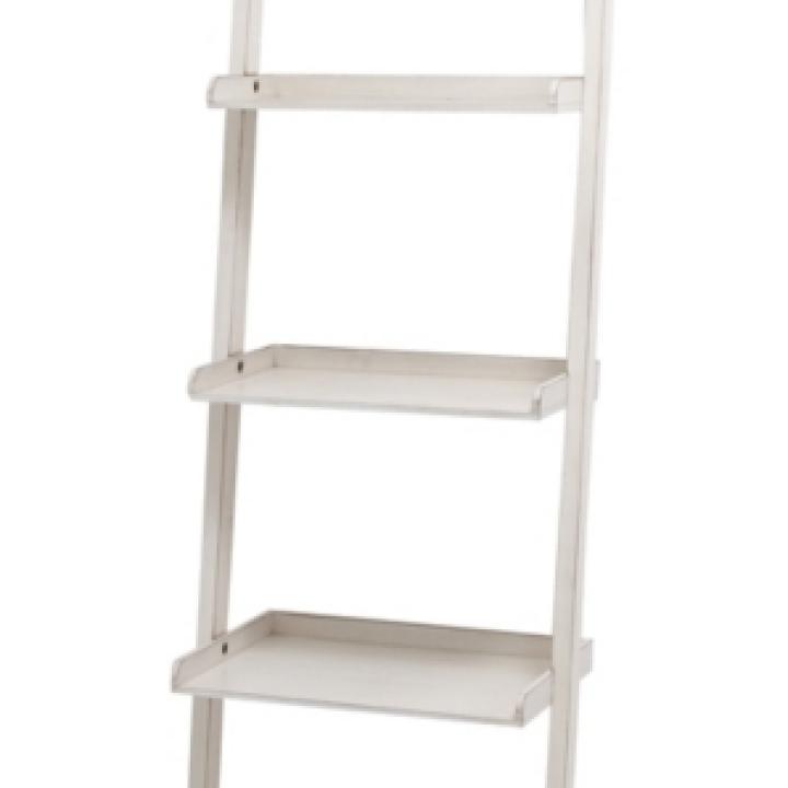 White Wooden Leaning Shelf