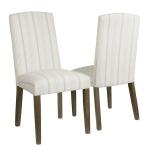 Dove Gray Stripe Parsons Chairs, Set of 2