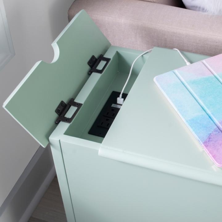 Aqua Accent Table with Charging Station