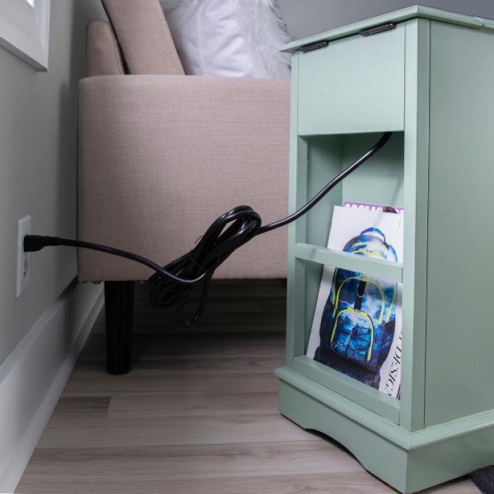 Aqua Accent Table with Charging Station