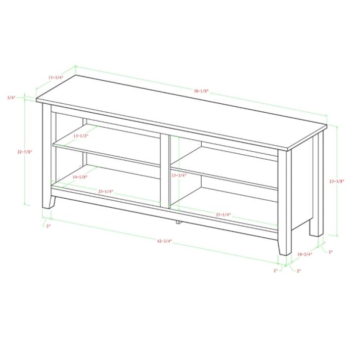 Brown Wood TV Stand, 58 in.