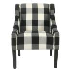 Black Buffalo Check Swoop Accent Chair