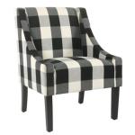 Black Buffalo Check Swoop Accent Chair