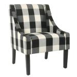 Black Buffalo Check Swoop Accent Chair