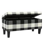Black Buffalo Check Storage Bench