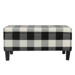 Black Buffalo Check Storage Bench