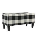 Black Buffalo Check Storage Bench