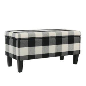Black Buffalo Check Storage Bench