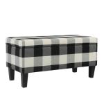 Black Buffalo Check Storage Bench