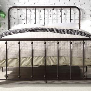 Metal Slat Bronze Queen Platform Bed