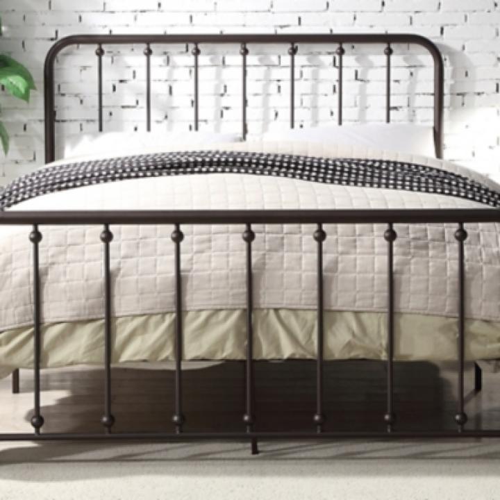 Metal Slat Bronze Queen Platform Bed