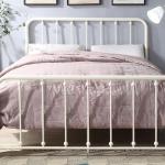 Metal Slat White Full Platform Bed