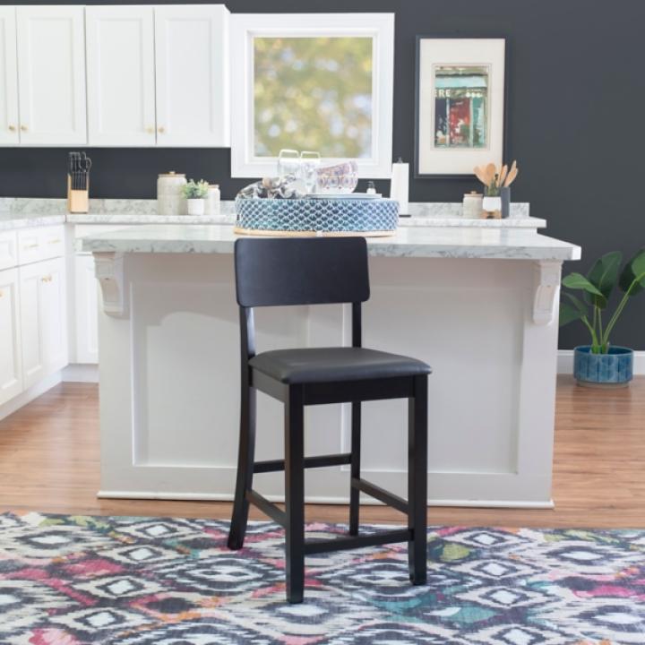 Tyler Vinyl Seat Black Counter Stool