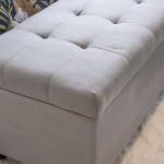 Amelia Tufted Gray Shoe Storage Ottoman Bench