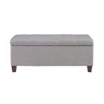 Amelia Tufted Gray Shoe Storage Ottoman Bench