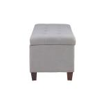 Amelia Tufted Gray Shoe Storage Ottoman Bench