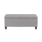 Amelia Tufted Gray Shoe Storage Ottoman Bench