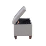 Amelia Tufted Gray Shoe Storage Ottoman Bench
