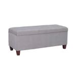 Amelia Tufted Gray Shoe Storage Ottoman Bench