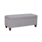 Amelia Tufted Gray Shoe Storage Ottoman Bench