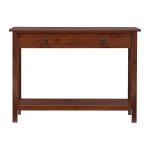 Antique Tobacco Console Table with Bottom Shelf