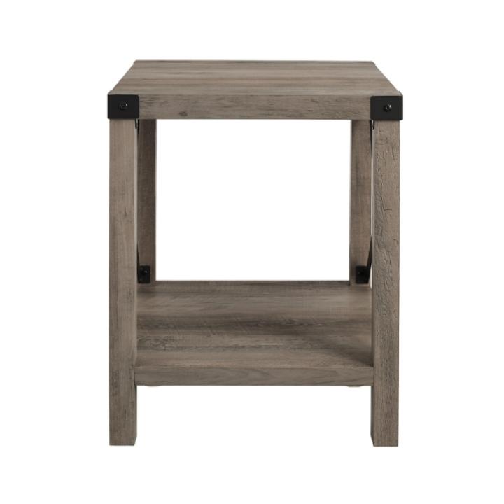 Gray Wash Industrial X-Frame Accent Table