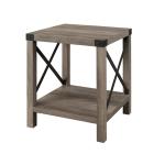 Gray Wash Industrial X-Frame Accent Table