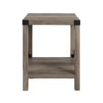 Gray Wash Industrial X-Frame Accent Table