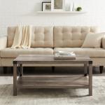 Gray Wash Industrial X-Frame Coffee Table