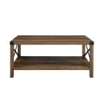 Oak Industrial X-Frame Coffee Table