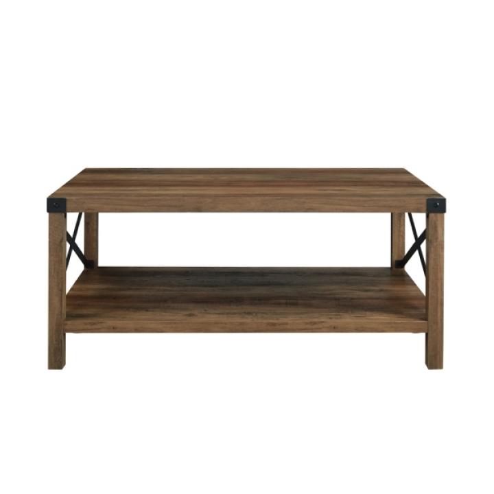 Oak Industrial X-Frame Coffee Table
