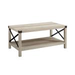 White Industrial X-Frame Coffee Table