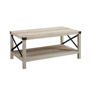 White Industrial X-Frame Coffee Table