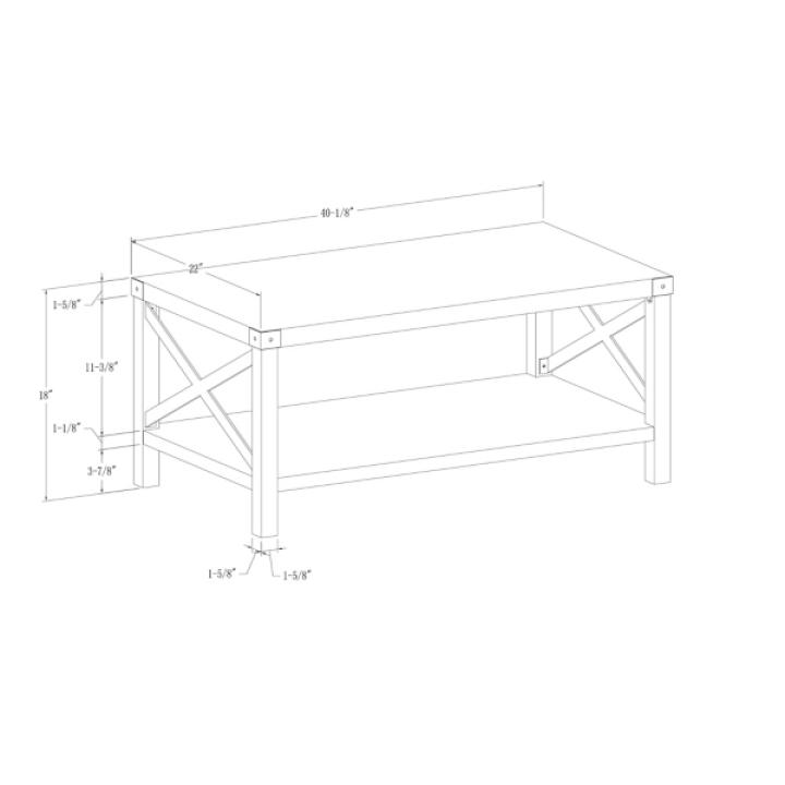 White Industrial X-Frame Coffee Table