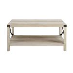 White Industrial X-Frame Coffee Table
