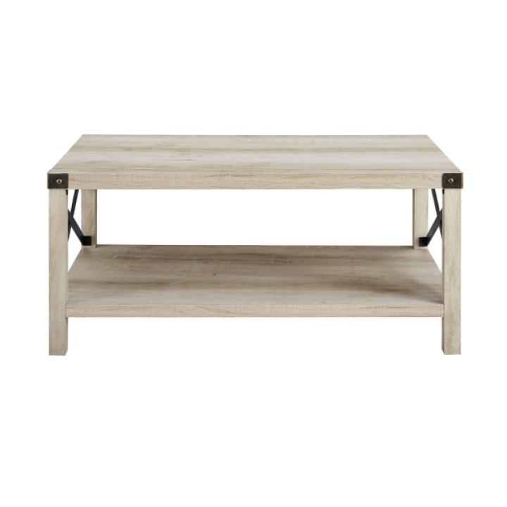 White Industrial X-Frame Coffee Table