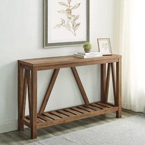 Rustic Oak A-Frame Console Table