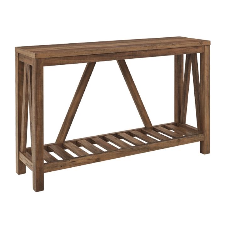 Rustic Oak A-Frame Console Table