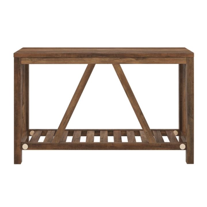 Rustic Oak A-Frame Console Table
