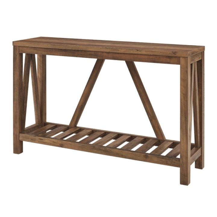 Rustic Oak A-Frame Console Table