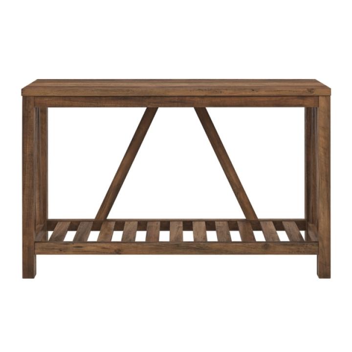 Rustic Oak A-Frame Console Table