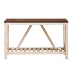 Walnut and Whitewash A-Frame Console Table