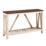Walnut and Whitewash A-Frame Console Table