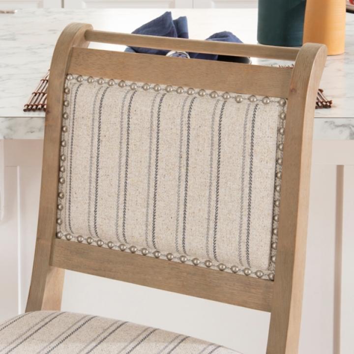 Emma Gray Counter Stool with Nailhead Trim