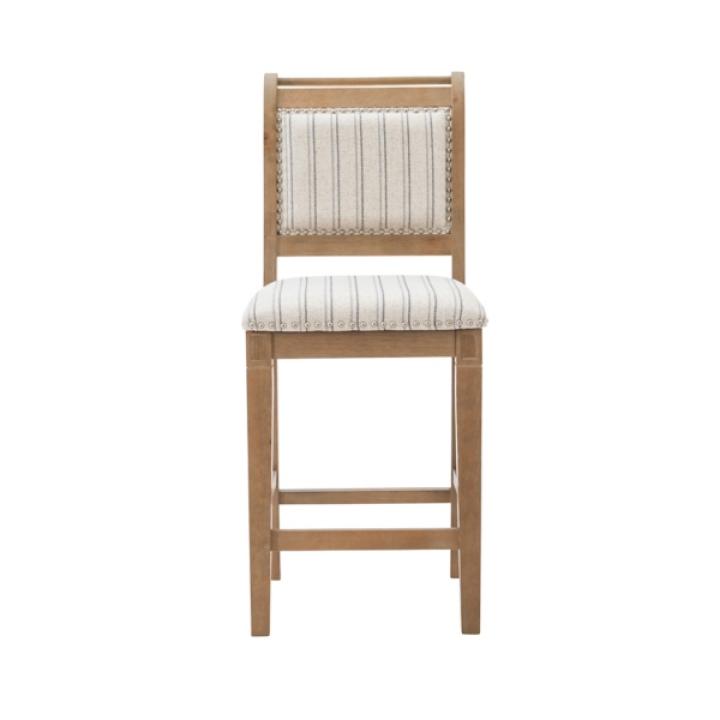 Emma Gray Counter Stool with Nailhead Trim