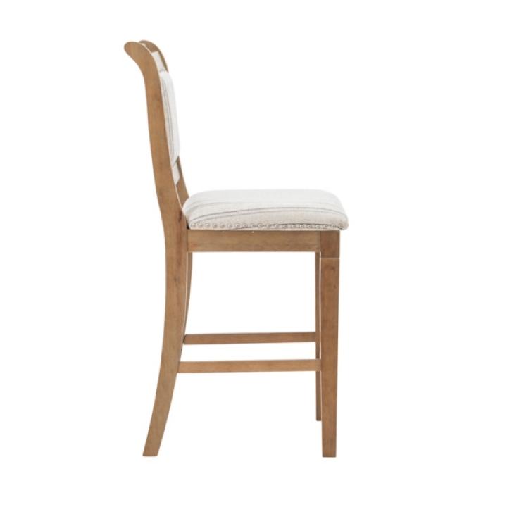 Emma Gray Counter Stool with Nailhead Trim