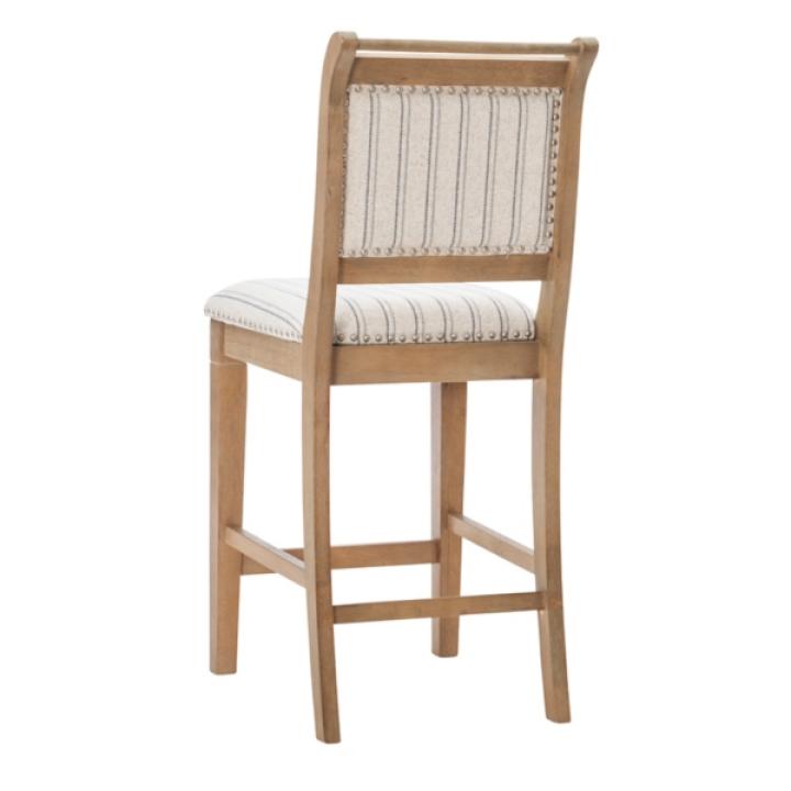 Emma Gray Counter Stool with Nailhead Trim