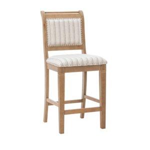 Emma Gray Counter Stool with Nailhead Trim